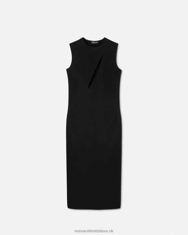 oblečenie X8X8P46 Versace strihané midi šaty bez rukávov čierna ženy