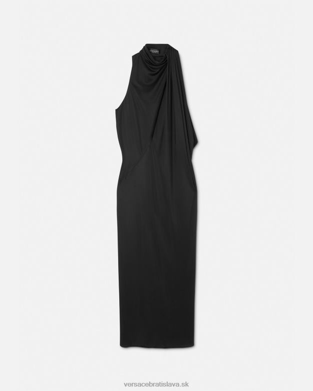 oblečenie X8X8P53 Versace midi šaty s prestrihnutým výstrihom čierna ženy