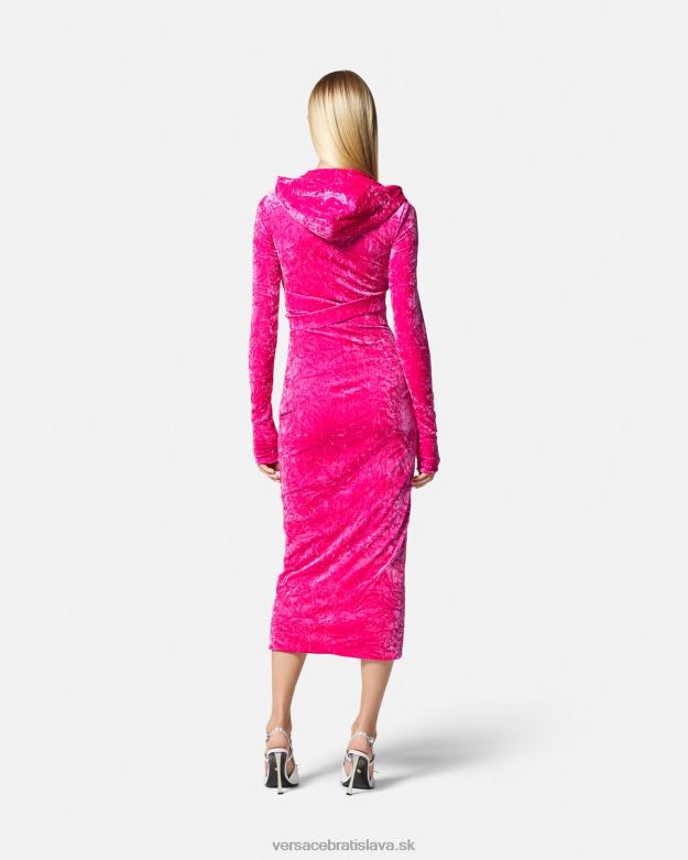 oblečenie X8X8P57 Versace zamatové šaty s kapucňou medusa \'95 fuchsiová ženy