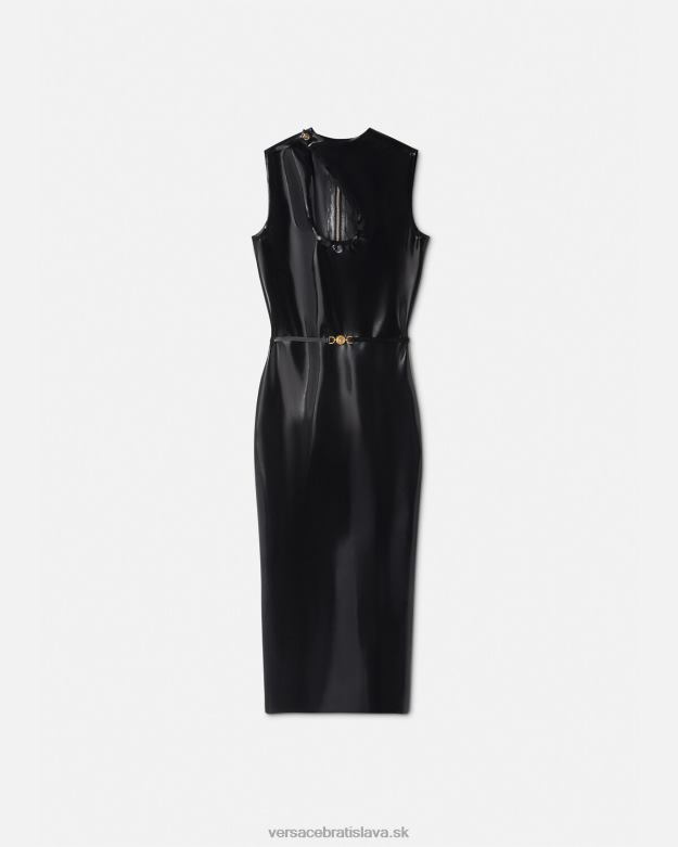 oblečenie X8X8P66 Versace Medusa biggie latexové šaty s výrezom čierna ženy