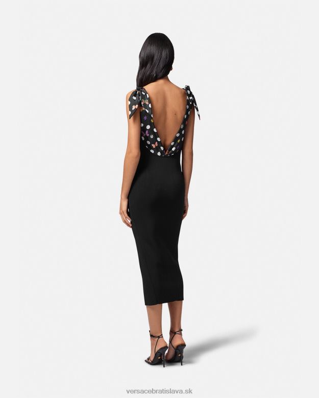 oblečenie X8X8P6 Versace úpletové midi šaty motýliky medusa \'95 čierna ženy