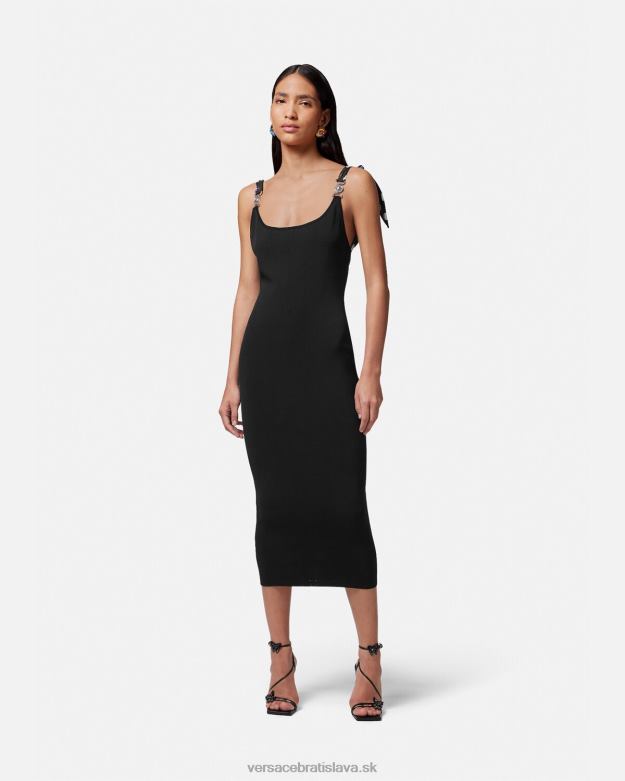 oblečenie X8X8P6 Versace úpletové midi šaty motýliky medusa \'95 čierna ženy