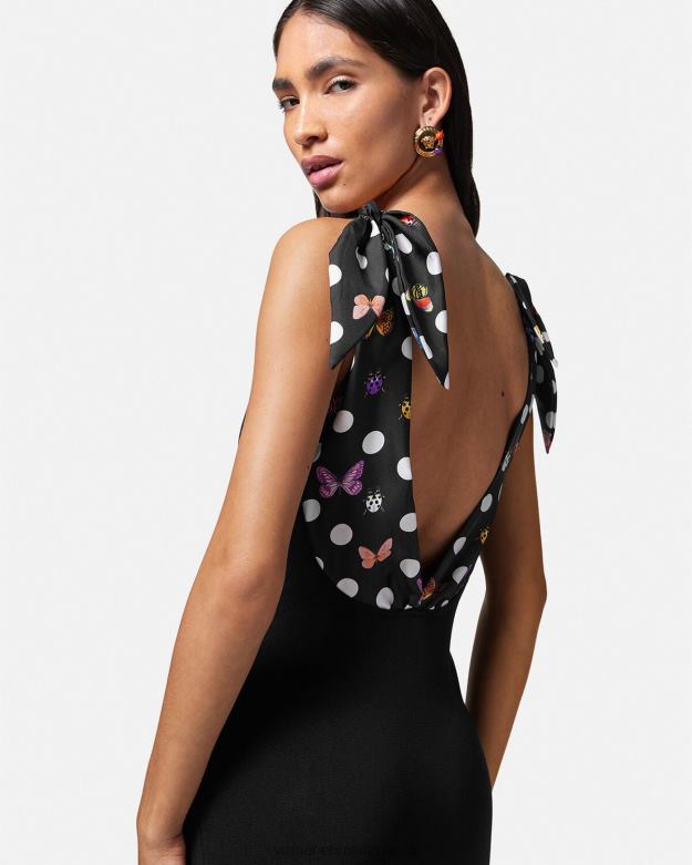 oblečenie X8X8P6 Versace úpletové midi šaty motýliky medusa \'95 čierna ženy