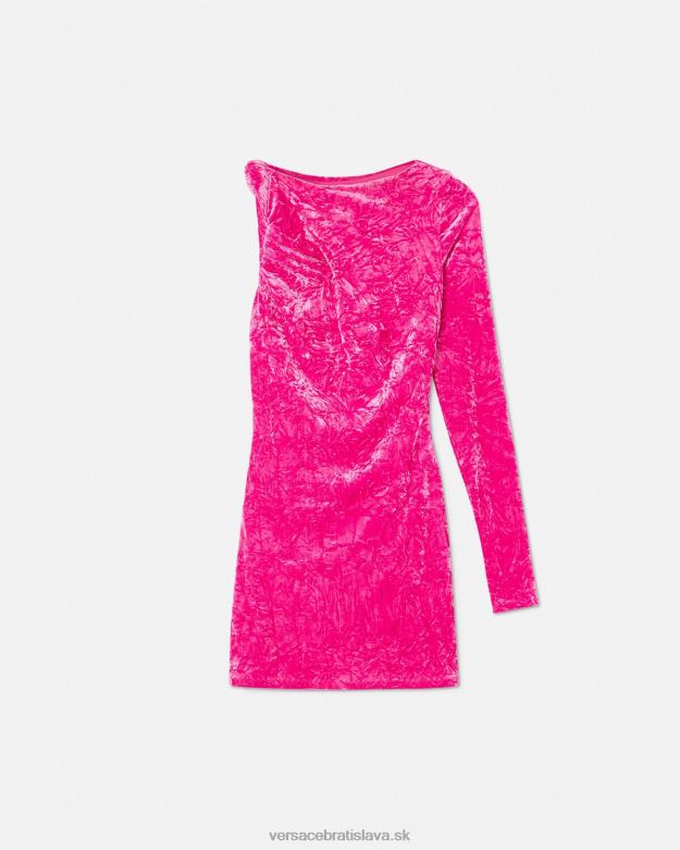 oblečenie X8X8P74 Versace rolované zamatové minišaty fuchsiová ženy
