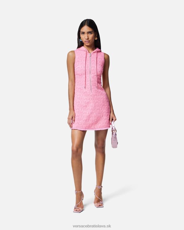 oblečenie X8X8P9 Versace celoplošné uterákové mini šaty Ružová ženy