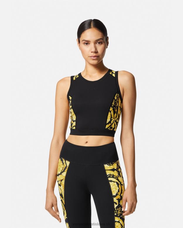 oblečenie X8X8P232 Versace športová podprsenka barocco gym čierna ženy