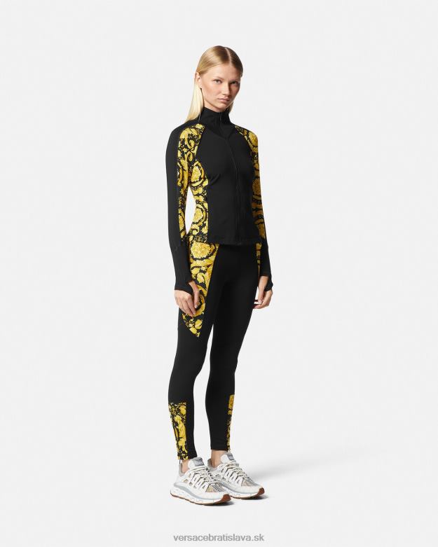 oblečenie X8X8P233 Versace barocco gymnastické legíny čierna ženy