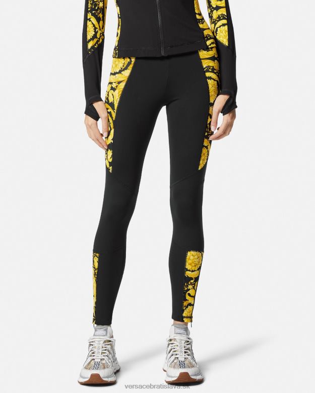 oblečenie X8X8P233 Versace barocco gymnastické legíny čierna ženy