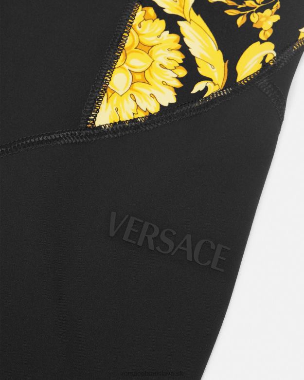 oblečenie X8X8P233 Versace barocco gymnastické legíny čierna ženy
