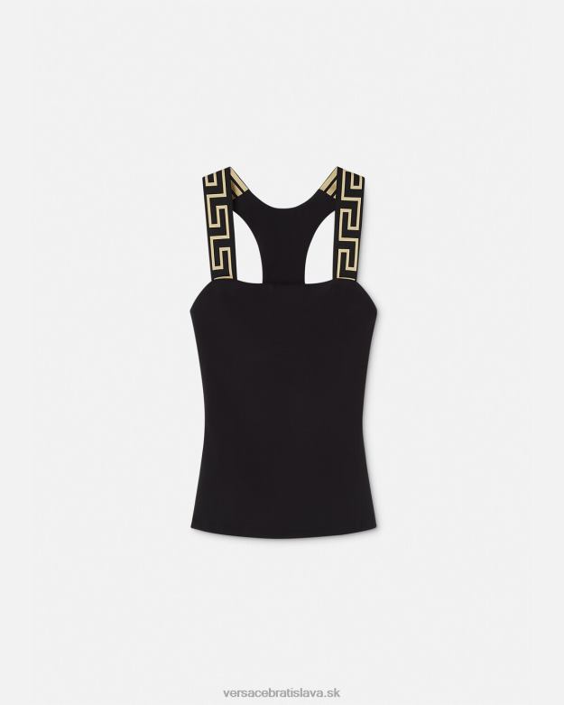 oblečenie X8X8P236 Versace greca border telocvičné tielko čierna ženy