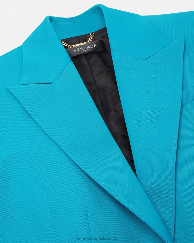 oblečenie X8X8P117 Versace jednoradové sako medúza svetlo modrá ženy