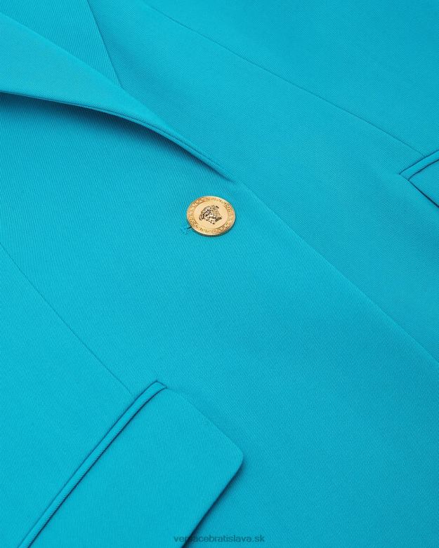 oblečenie X8X8P117 Versace jednoradové sako medúza svetlo modrá ženy