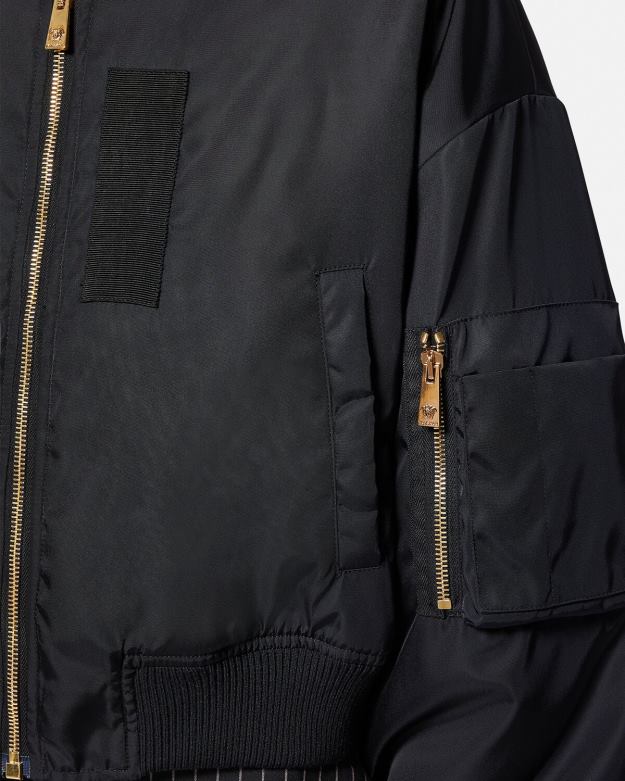 oblečenie X8X8P103 Versace Goddess crop bomber bunda čierna ženy
