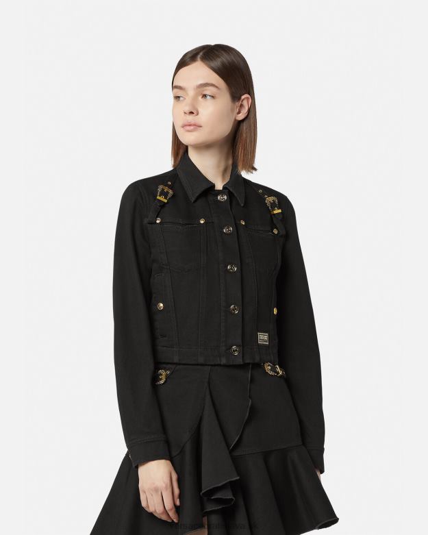 oblečenie X8X8P2255 Versace baroková couture 1 džínsová bunda čierna ženy