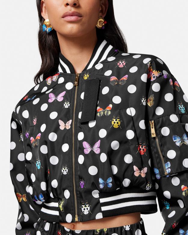 oblečenie X8X8P78 Versace butterflies crop bomber bunda jedna farba ženy