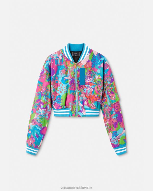 oblečenie X8X8P79 Versace kvetinová letná crop bomber bunda jedna farba ženy