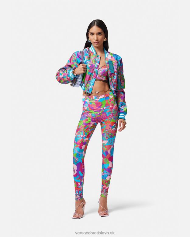 oblečenie X8X8P79 Versace kvetinová letná crop bomber bunda jedna farba ženy