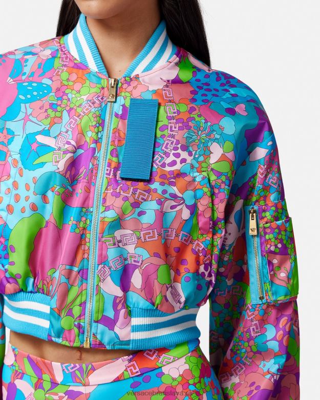 oblečenie X8X8P79 Versace kvetinová letná crop bomber bunda jedna farba ženy