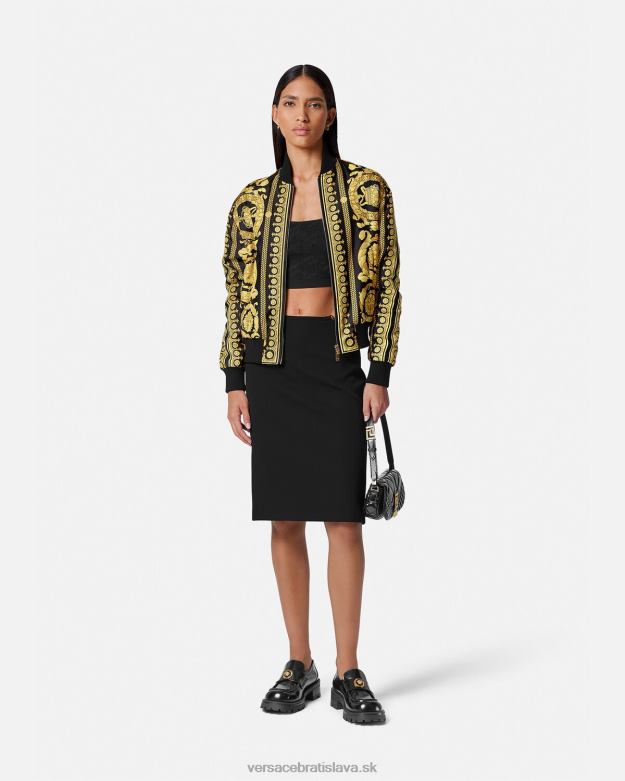 oblečenie X8X8P88 Versace barocco obojstranná bomber bunda vytlačiť ženy