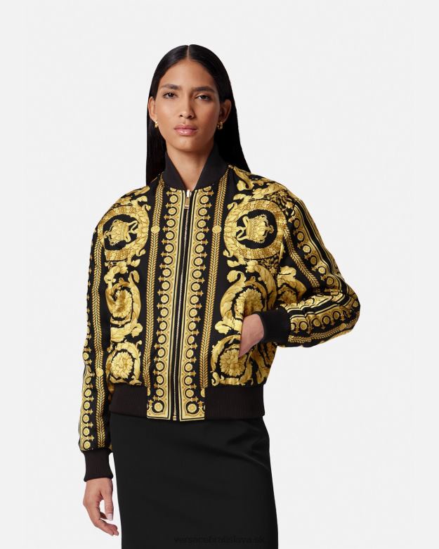 oblečenie X8X8P88 Versace barocco obojstranná bomber bunda vytlačiť ženy