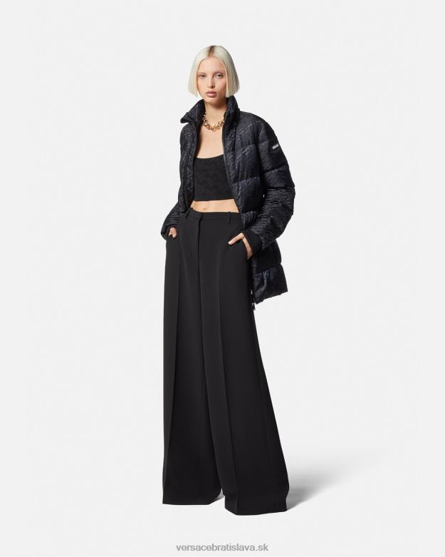 oblečenie X8X8P95 Versace la greca puffer bunda čierna ženy