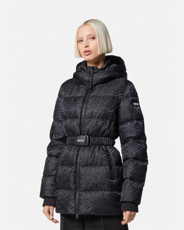 oblečenie X8X8P95 Versace la greca puffer bunda čierna ženy