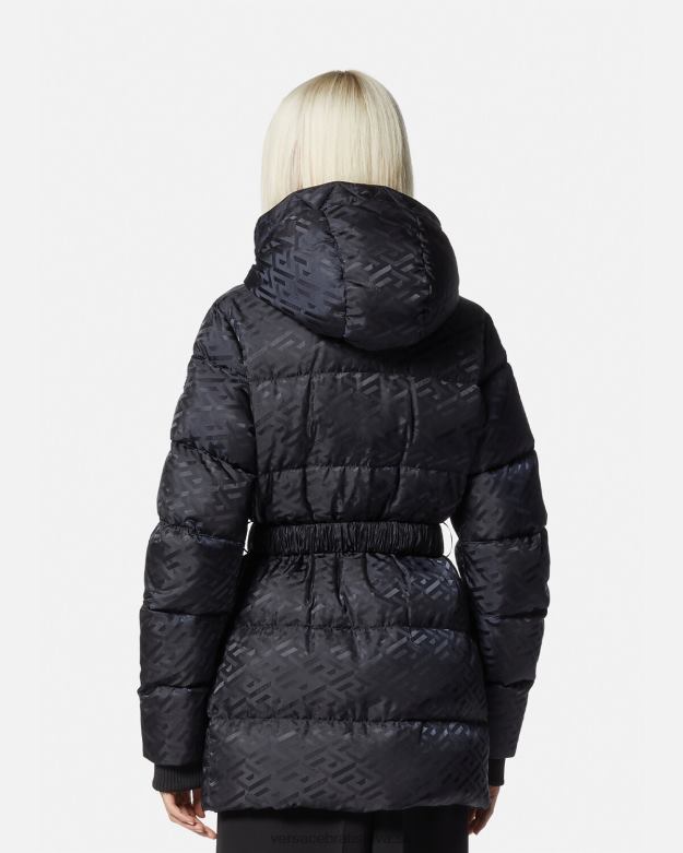 oblečenie X8X8P95 Versace la greca puffer bunda čierna ženy