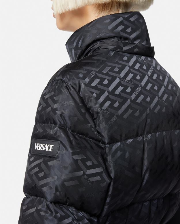 oblečenie X8X8P95 Versace la greca puffer bunda čierna ženy