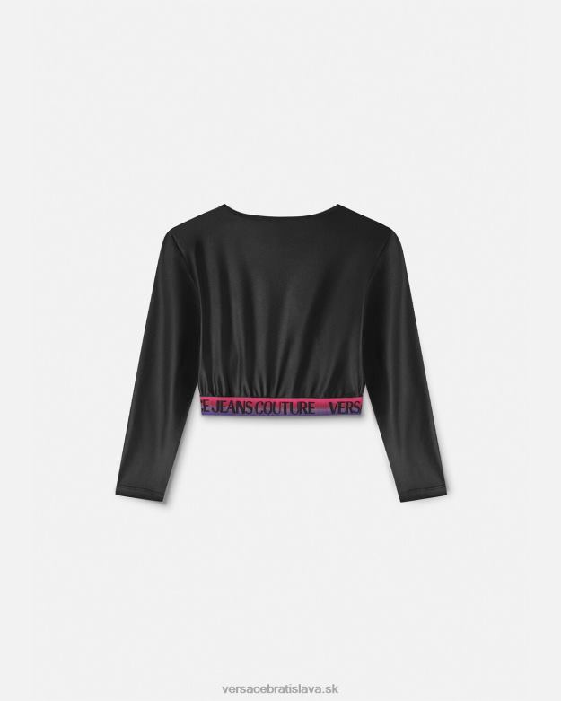 oblečenie X8X8P2146 Versace crop top s logom čierna ženy