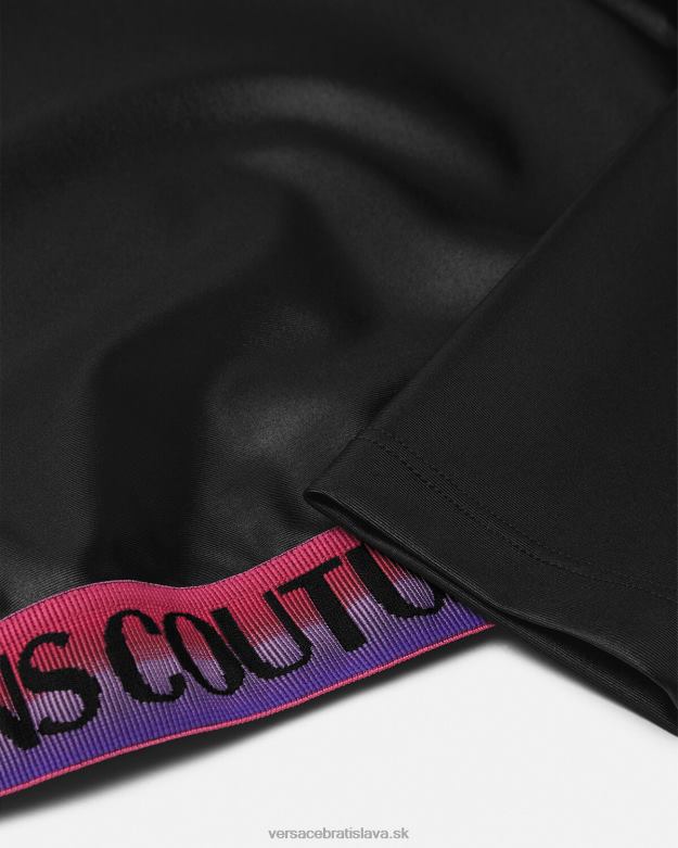 oblečenie X8X8P2146 Versace crop top s logom čierna ženy