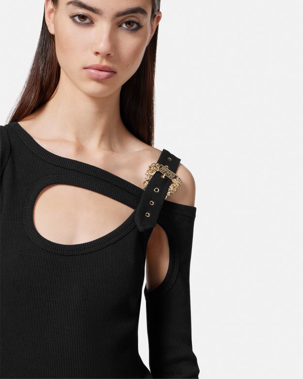 oblečenie X8X8P2147 Versace barokový výrez na sponu čierna ženy