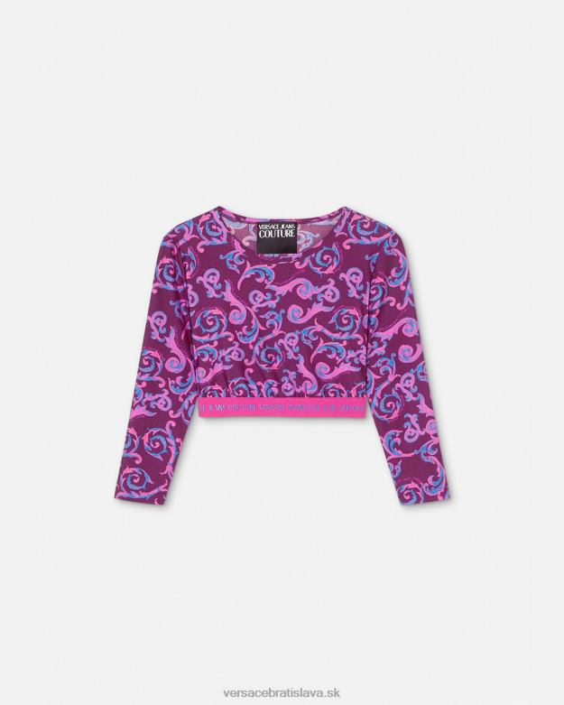 oblečenie X8X8P2166 Versace sketch couture crop top fialový ženy