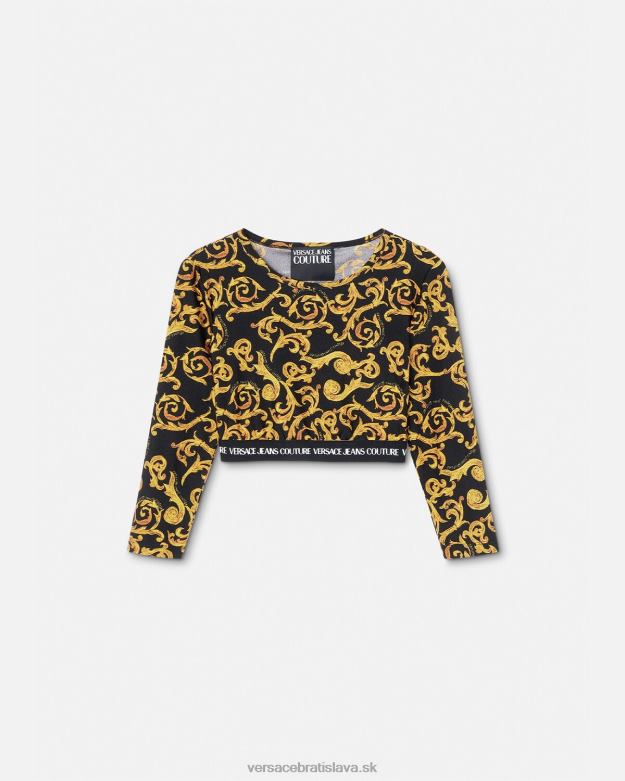 oblečenie X8X8P2167 Versace sketch couture crop top čierne zlato ženy