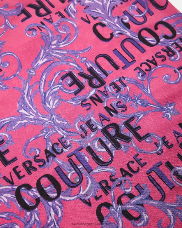 oblečenie X8X8P2204 Versace logo couture top na jedno rameno fuchsiová ženy