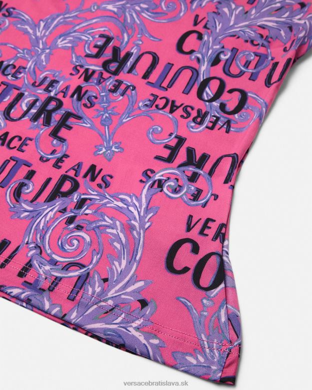 oblečenie X8X8P2204 Versace logo couture top na jedno rameno fuchsiová ženy