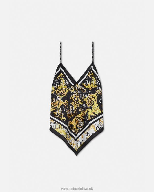 oblečenie X8X8P2206 Versace top s logom couture čierne zlato ženy
