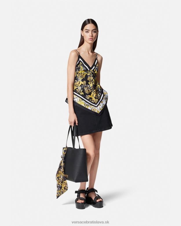 oblečenie X8X8P2206 Versace top s logom couture čierne zlato ženy