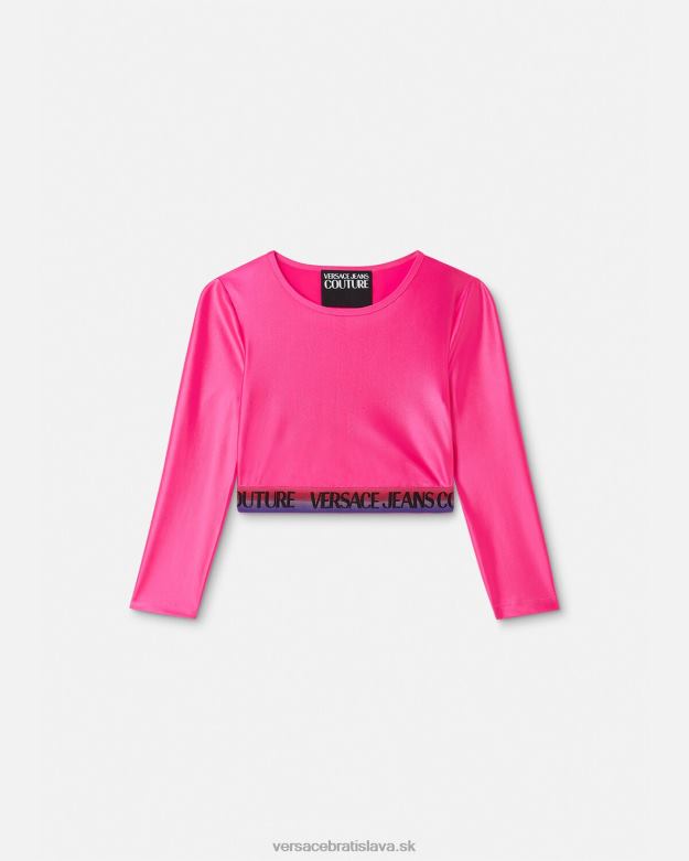 oblečenie X8X8P2214 Versace crop top s logom fuchsiová ženy