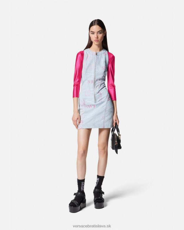 oblečenie X8X8P2214 Versace crop top s logom fuchsiová ženy