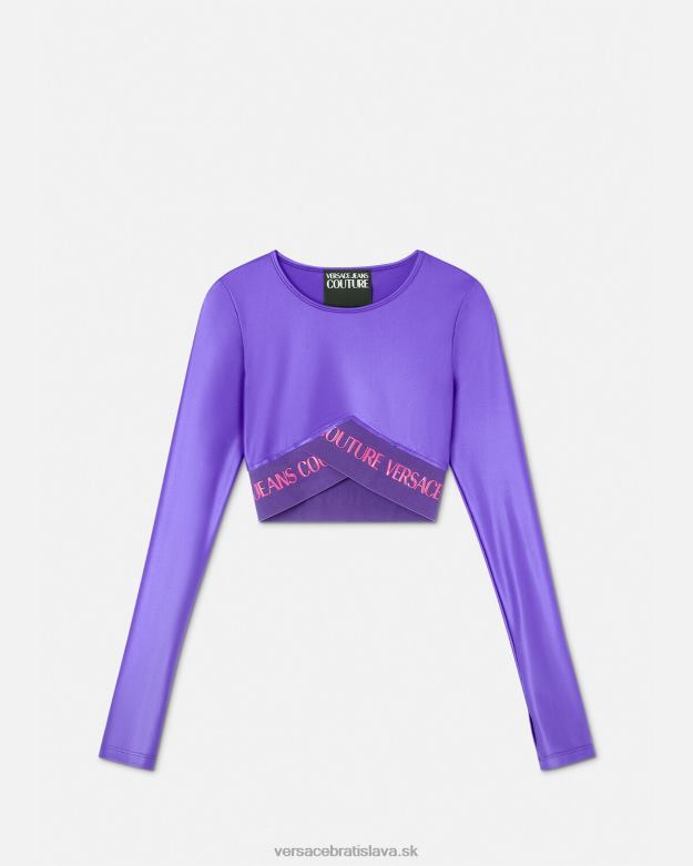 oblečenie X8X8P2215 Versace crop top s logom fialový ženy