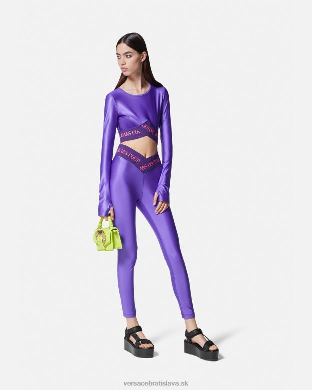 oblečenie X8X8P2215 Versace crop top s logom fialový ženy