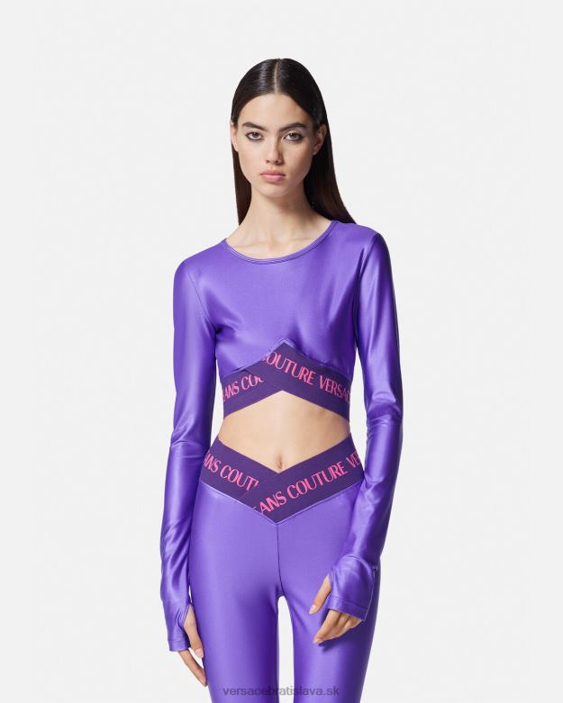 oblečenie X8X8P2215 Versace crop top s logom fialový ženy