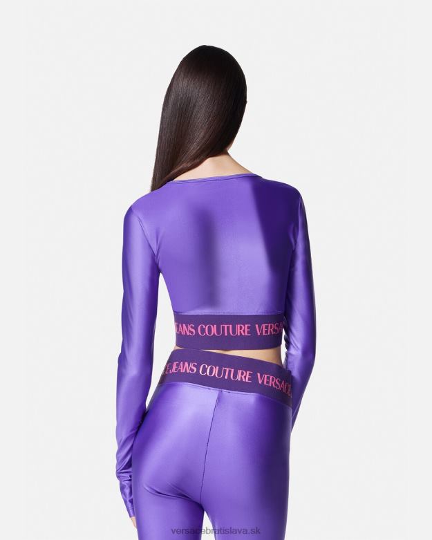 oblečenie X8X8P2215 Versace crop top s logom fialový ženy