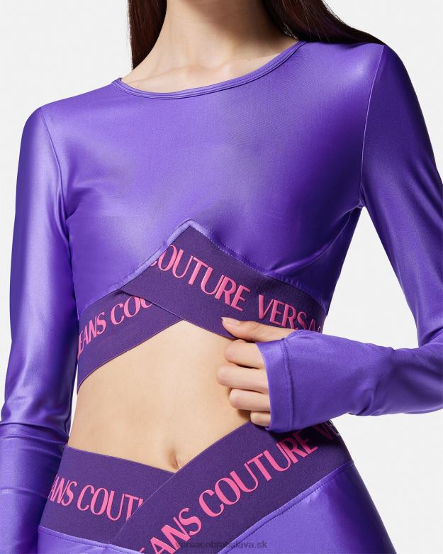 oblečenie X8X8P2215 Versace crop top s logom fialový ženy