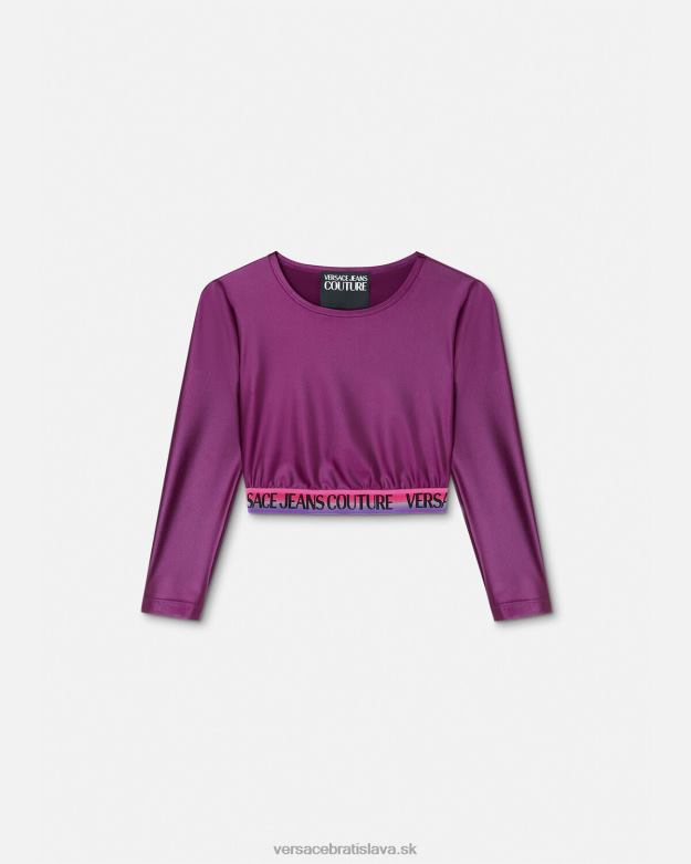 oblečenie X8X8P2216 Versace crop top s logom fialový ženy