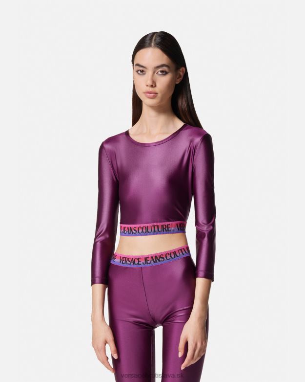 oblečenie X8X8P2216 Versace crop top s logom fialový ženy