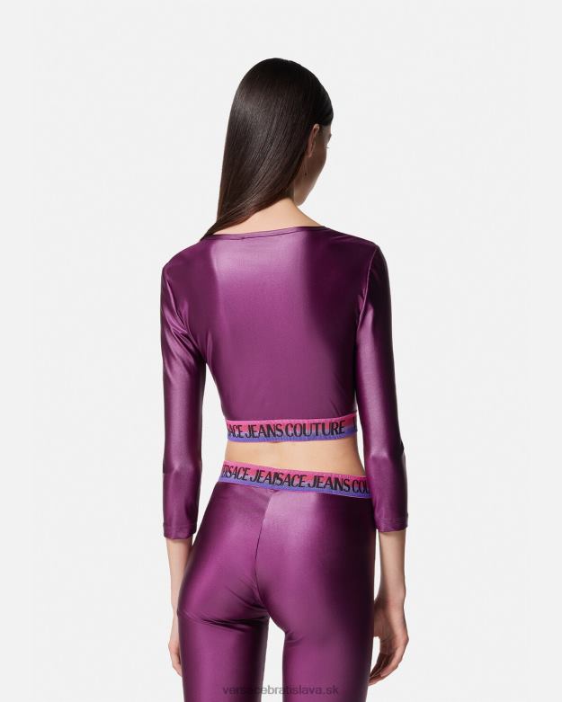 oblečenie X8X8P2216 Versace crop top s logom fialový ženy