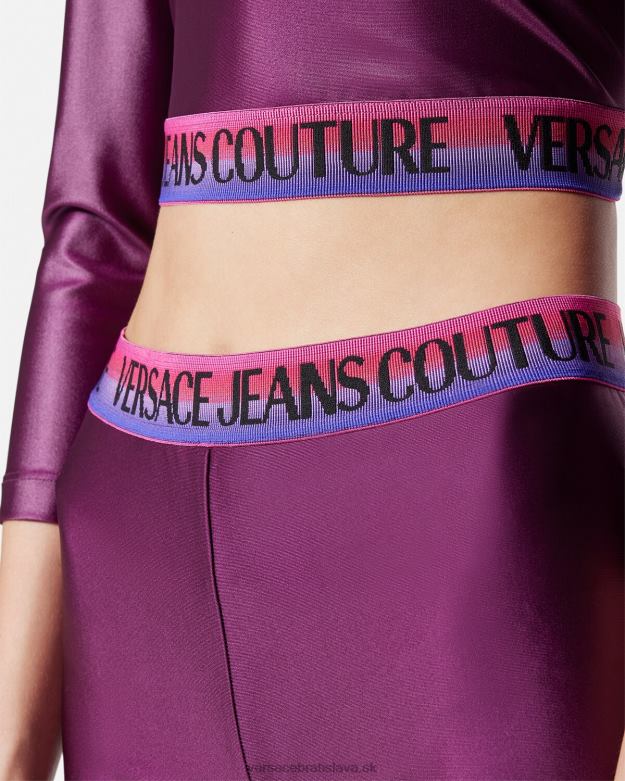 oblečenie X8X8P2216 Versace crop top s logom fialový ženy