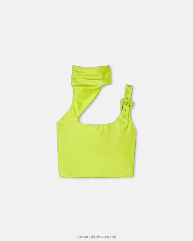 oblečenie X8X8P2217 Versace crop top s barokovou sponou vápno ženy