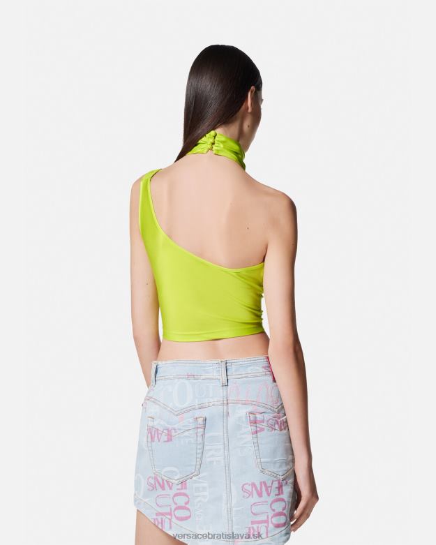 oblečenie X8X8P2217 Versace crop top s barokovou sponou vápno ženy